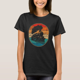 Train Vintage Distressed Retro Engineer Engine Con T-Shirt