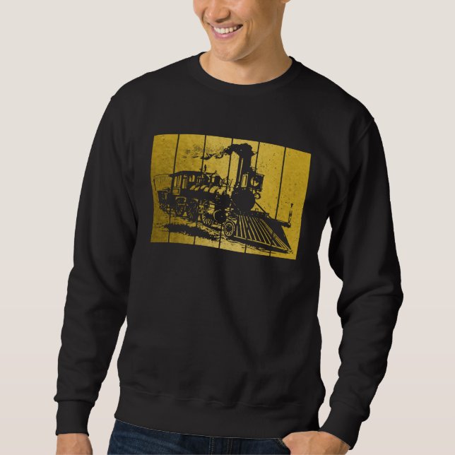 Train Vintage Locomotive Model Railroad Train Sweatshirt (Front)