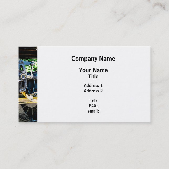 Train Wheel Closeup Business Card (Front)