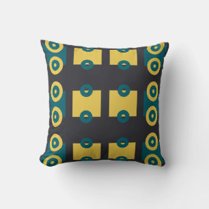 Train wheels simplified dark teal modern cushion