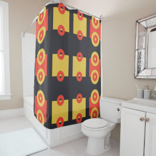 Train wheels simplified modern shower curtain