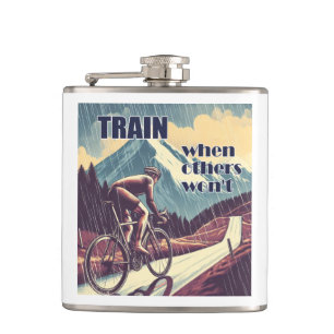 Train When Others Won't Cycling Hip Flask
