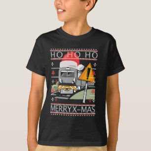Train with Christmas Hat Steam Train Train Driver T-Shirt
