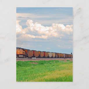 train with many cars postcard