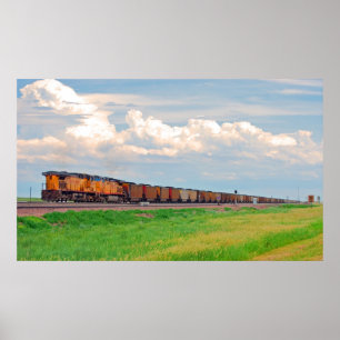 train with many cars poster