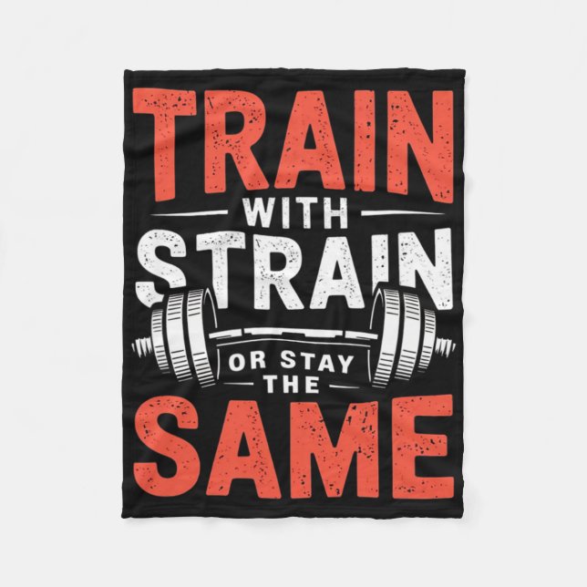 Train With Strain - Fitness Bodybuilding Workout M Fleece Blanket (Front)