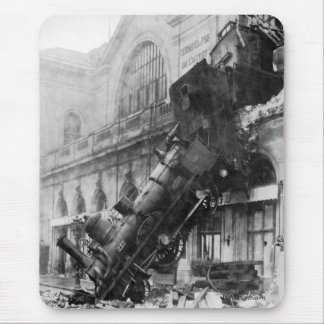 Train Wreck at Montparnasse 1895 Mouse Pad