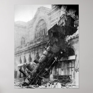 Train Wreck At Montparnasse 1895 Poster