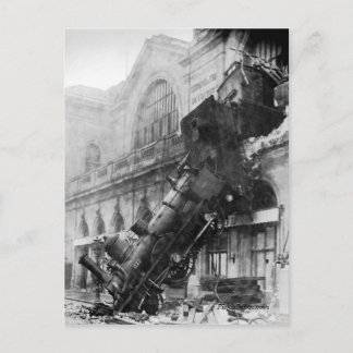 Train Wreck at Montparnasse Postcard