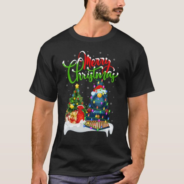 Train   Xmas Decorations Santa Train Christmas T-Shirt (Front)