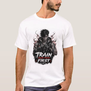 Train Your Mind First Anime Gym T-Shirt   Dark Man