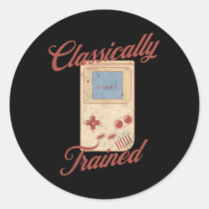 Trained Vintage Retro Video Game Handheld Games Classic Round Sticker