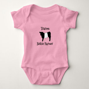 Trainee Beltie Farmer Baby Belted Galloway Cows Bodysuit