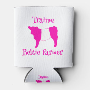 Trainee Beltie Farmer Pink Belted Galloway Cows Can Cooler