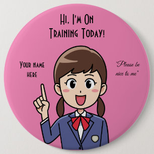 Trainee Employee Pink Button