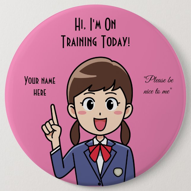 Trainee Employee Pink Button (Front)