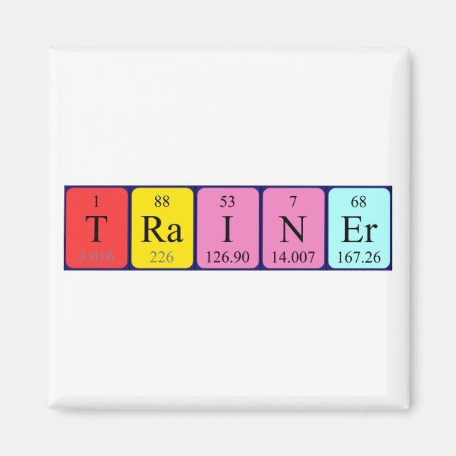 Trainer periodic table name magnet (Front)
