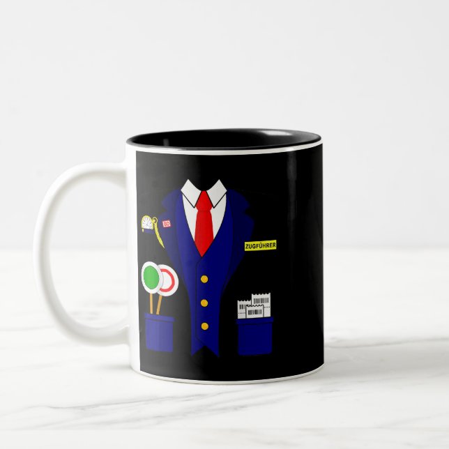 Trainführer Schaffner Train Train Driver Carnival  Two-Tone Coffee Mug (Left)