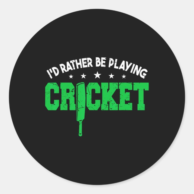 Training Cricket Player Cricket Men  Classic Round Sticker (Front)