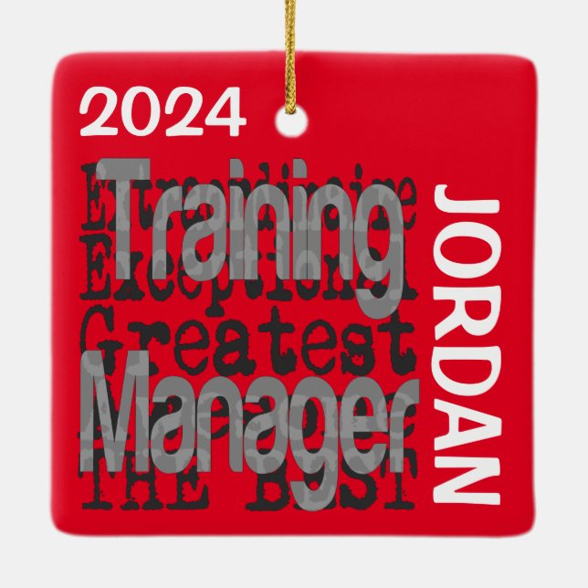 Training Manager Extraordinaire CUSTOM Ceramic Ornament (Back)