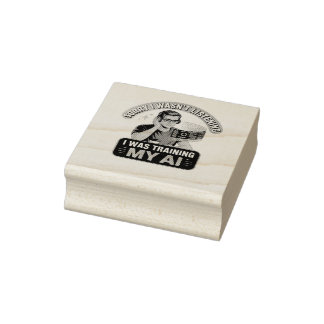 Training My AI Funny Artificial Intelligence Quote Rubber Stamp