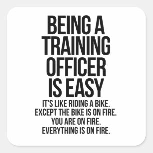 Training officer square sticker