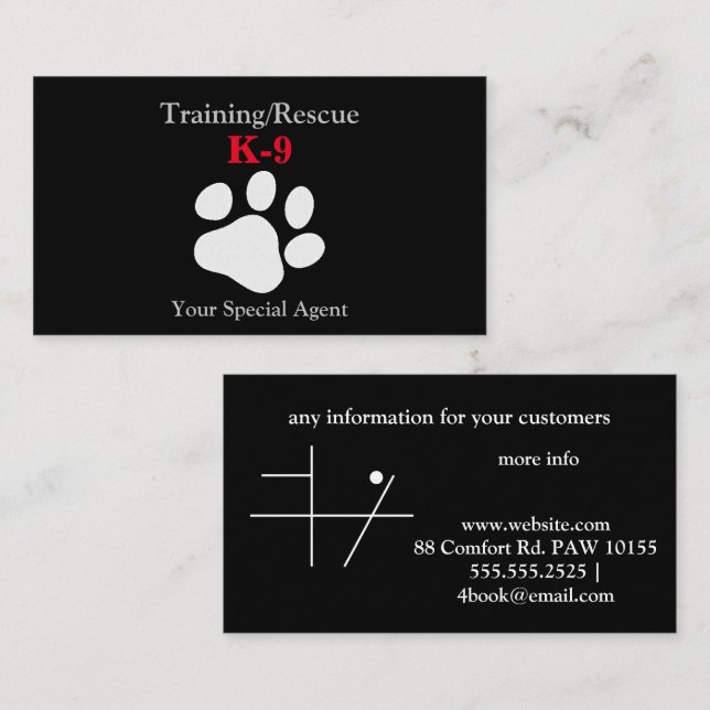 training / rescue  business card (Front/Back)