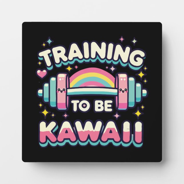 Training to Be Kawaii - Cute Funny Anime Workout Plaque (Front)