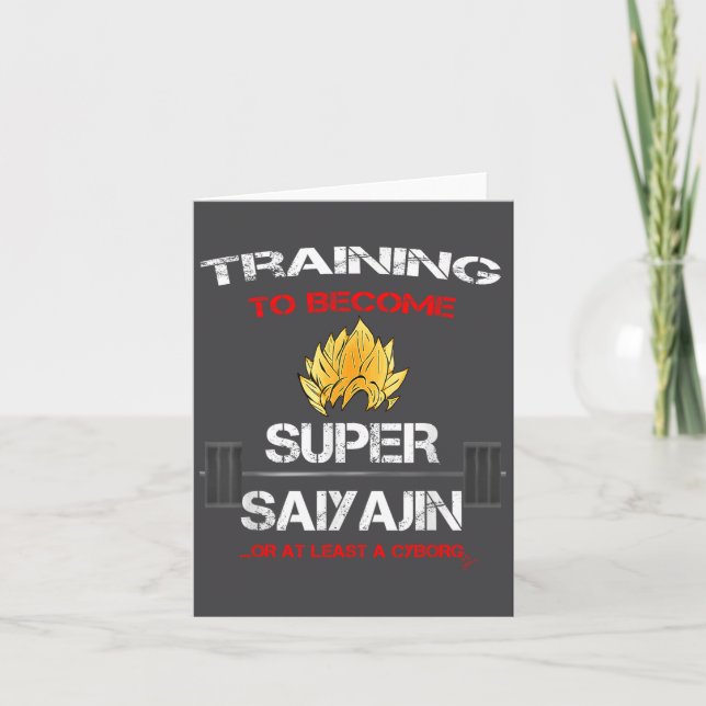 Training To Become A Super Saiyajin - Fun Fitness  Card (Front)
