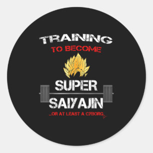 Training To Become A Super Saiyajin - Fun Fitness Classic Round Sticker