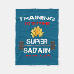 Training To Become A Super Saiyajin - Fun Fitness Fleece Blanket