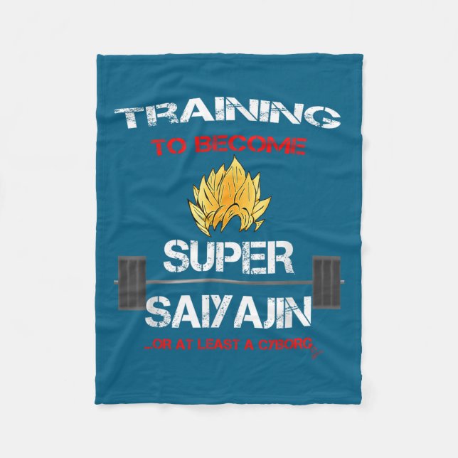 Training To Become A Super Saiyajin - Fun Fitness  Fleece Blanket (Front)