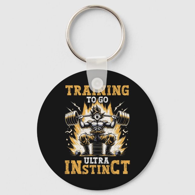 Training To Go Ultra Instinct Gym Weightlifting Di Key Ring (Front)