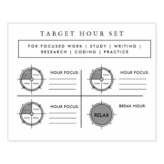 Training Your Focus | Target Hour Set Rubber Stamp