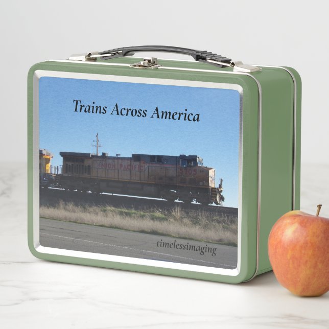 Trains Across America Lunch Box for kids.  (In Situ)
