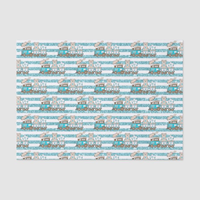 Trains and Bears Tissue Paper (Front)