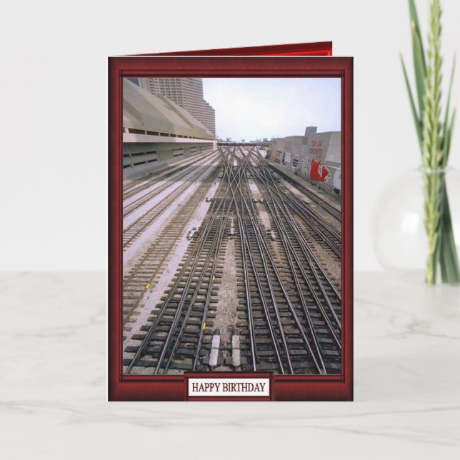 Trains and tracks -The rail ahead Card (Front)
