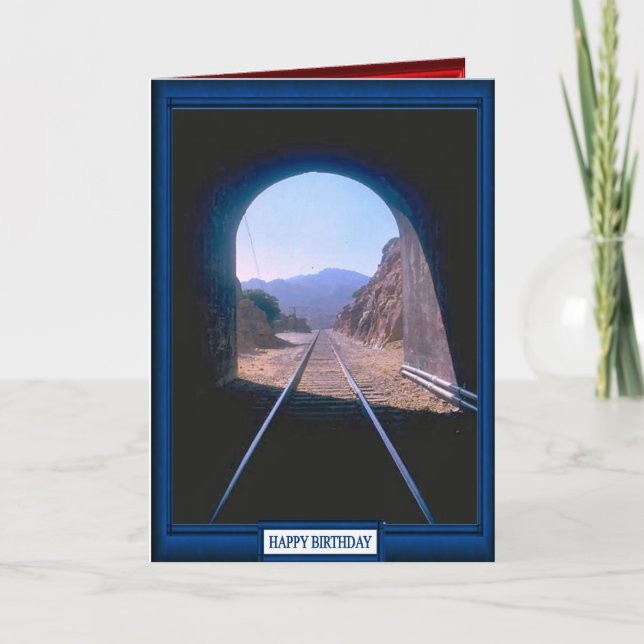 Trains and tracks -Tunnel Vision Card (Front)
