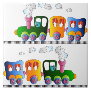 Trains Ceramic Tile