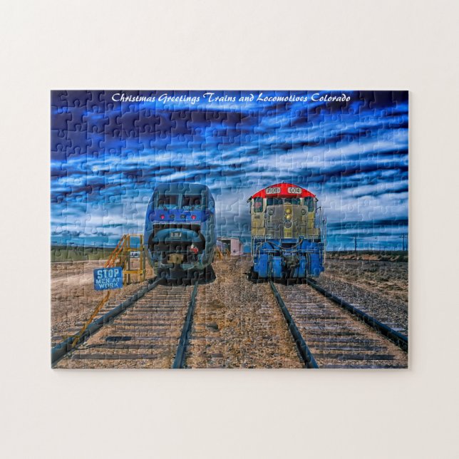 Trains Colorado.Christmas Greetings Jigsaw Puzzle (Horizontal)