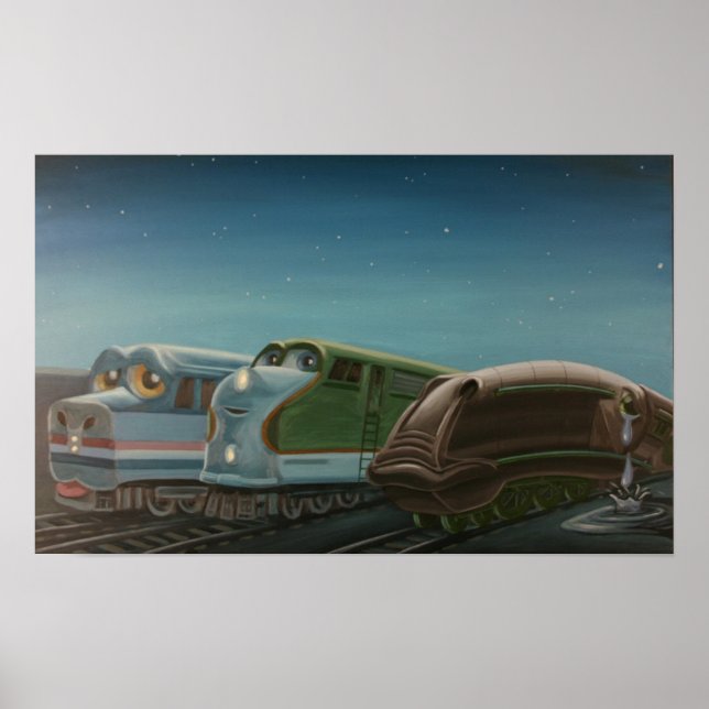 Trains in Boston Yard Poster (Front)