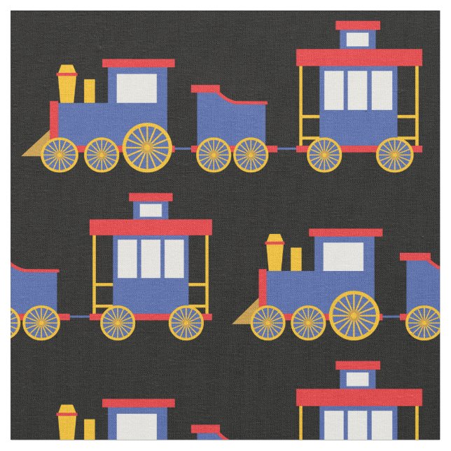 Trains Kids Cute Baby Nursery Fabric (Close Up)