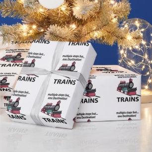 Trains Multiple Stops But One Destination Trains Wrapping Paper