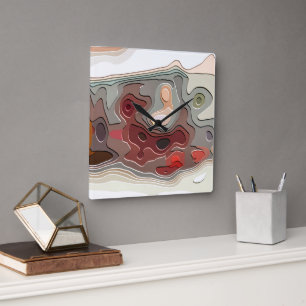 TRAINS SQUARE WALL CLOCK