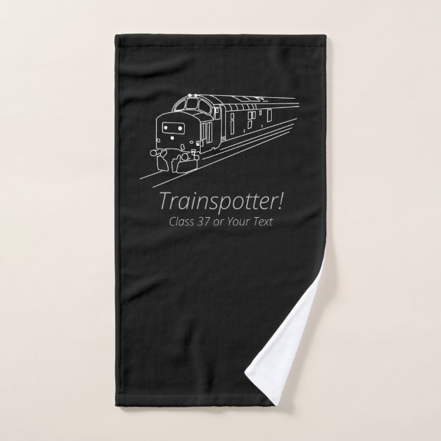 Trainspotter Class 37 Railfan UK Railway Diesel Hand Towel (Hand Towel)