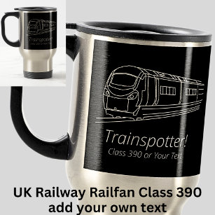 Trainspotter Class 390 Electric Railfan UK Railway Travel Mug