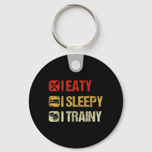 Trainy Sleepy Eaty MMA Wrestling Meme Routine Key Ring