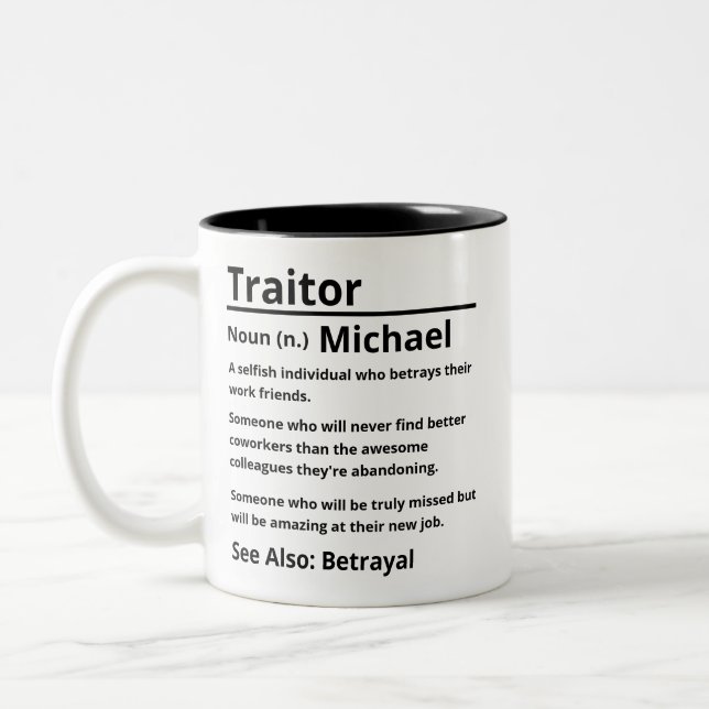 Traitor Definition  Two-Tone Coffee Mug (Left)