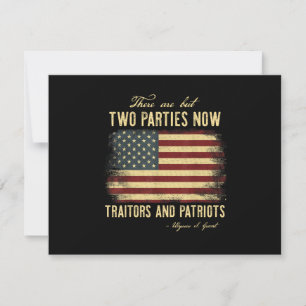 Traitors and Patriots Invitation