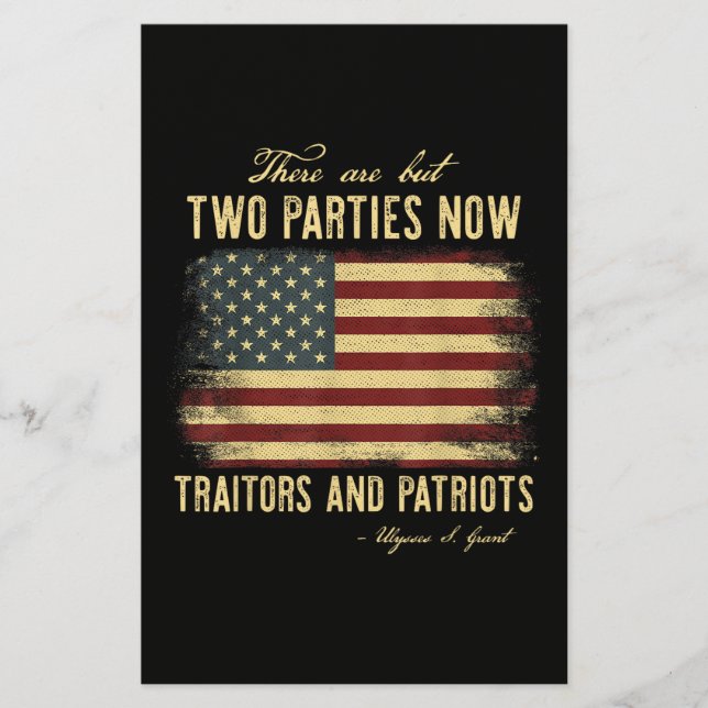 Traitors and Patriots  Stationery (Front)